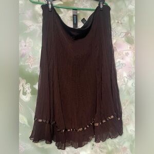 Brown Layered Chiffon Skirt | Size M | Boho Fairy